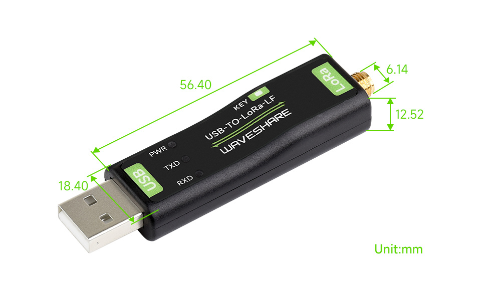 usb-to-lora-lf-details-size.jpg Waveshare 24515, USB-TO-LoRa-HF